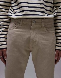 Mango Tapered Fit Jeans In Light Beige For Men -Modern Menswear 208125455 5