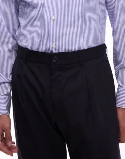 Mango Elasticated Waist Tailored Trousers In Navy For Men -Modern Menswear 208125533 3