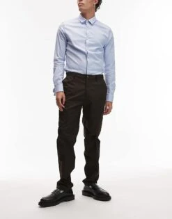 Mango Slim Fit Tailored Trousers In Dark Brown For Men -Modern Menswear 208125546 3