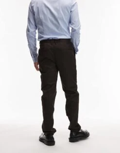 Mango Slim Fit Tailored Trousers In Dark Brown For Men -Modern Menswear 208125546 4