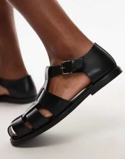 Mango Caged Sandals In Black For Men -Modern Menswear 208125547 3