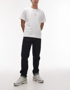 Mango Relaxed Turn Up Jeans In Dark Blue For Men -Modern Menswear 208125549 1 darkblue 1