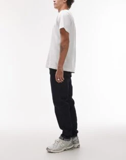 Mango Relaxed Turn Up Jeans In Dark Blue For Men -Modern Menswear 208125549 3