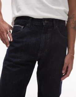 Mango Relaxed Turn Up Jeans In Dark Blue For Men -Modern Menswear 208125549 5