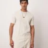 Mango Ribbed Knitted T-shirt In Neutral For Men Beige 1 Mango Ribbed Knitted T-shirt In Neutral For Men Beige -Modern Menswear 208236156 1 beige