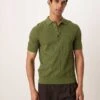 Mango Ribbed Poloshirt In Green For Men -Modern Menswear 208236186 1 green