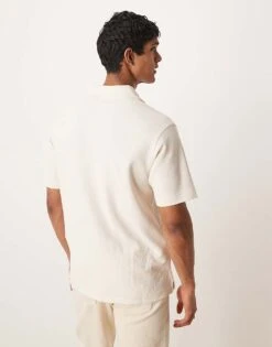 Mango Knitted Open Collar Poloshirt In Beige For Men -Modern Menswear 208236222 4