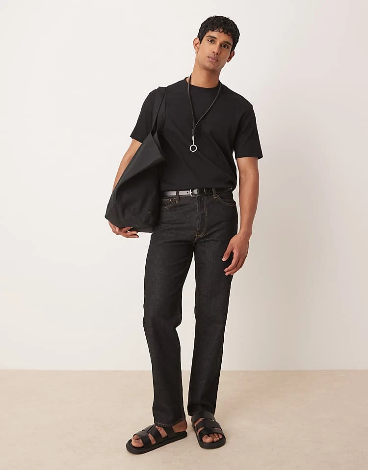 Mango Ribbed Oversized T-shirt In Black For Men 5 Mango Ribbed Oversized T-shirt In Black For Men - Image 3