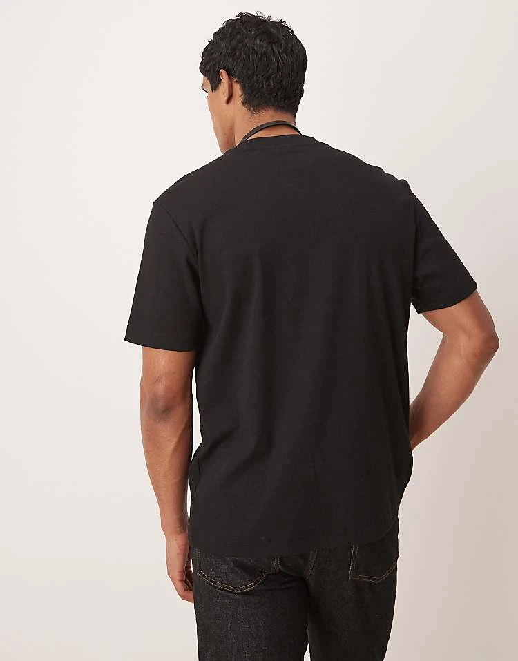Mango Ribbed Oversized T-shirt In Black For Men 6 Mango Ribbed Oversized T-shirt In Black For Men - Image 4