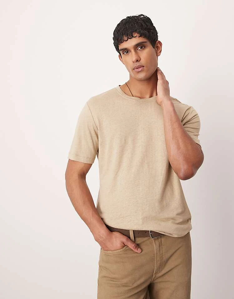 Mango Lightweight T-shirt In Light Beige For Men 7 Mango Lightweight T-shirt In Light Beige For Men - Image 5