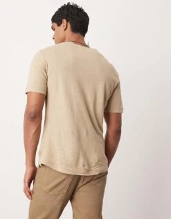 Mango Lightweight T-shirt In Light Beige For Men 9 Mango Lightweight T-shirt In Light Beige For Men -Modern Menswear 208236311 3