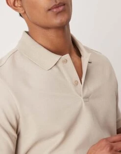 Mango Jersey Revere Collar Polo In Light Beige For Men -Modern Menswear 208236336 3