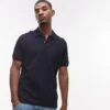 Mango Jersey Revere Collar Polo In Navy For Men -Modern Menswear 208236337 1 navy