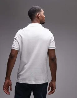 Mango Jersey Revere Collar Polo In White For Men 10 Mango Jersey Revere Collar Polo In White For Men -Modern Menswear 208236353 4