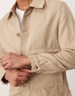 Mango Overshirt In Tan For Men -Modern Menswear 208236385 3