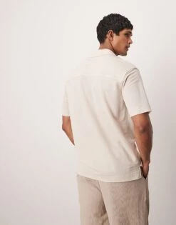 Mango Short Sleeve Shirt In Beige For Men -Modern Menswear 208238552 4