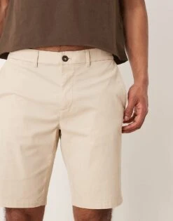 Mango Linen Mix Chino Shorts In Light Beige For Men -Modern Menswear 208238890 3