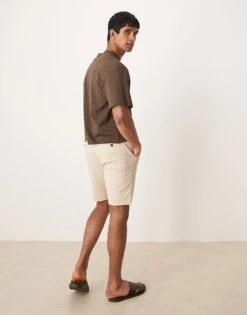 Mango Linen Mix Chino Shorts In Light Beige For Men -Modern Menswear 208238890 4