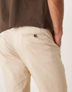 Mango Linen Mix Chino Shorts In Light Beige For Men -Modern Menswear 208238890 5