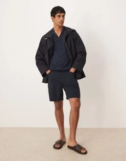 Mango Cotton Washed Short In Navy For Men -Modern Menswear 208238905 1 navy 1