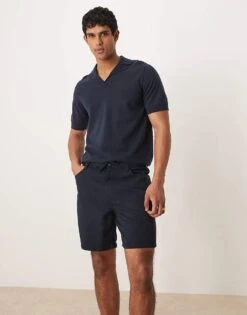 Mango Cotton Washed Short In Navy For Men -Modern Menswear 208238905 3
