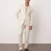 Mango Flax Linen Tailored Suit Co-ord In Light Beige -Modern Menswear 208254571 2