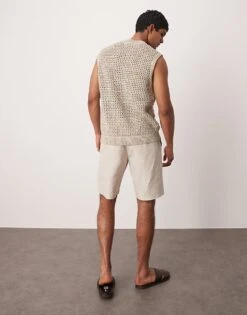Mango Premium Linen Shorts In Beige For Men -Modern Menswear 208255900 4